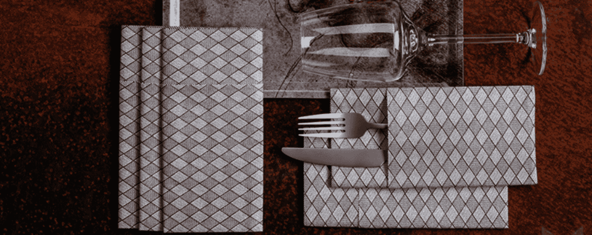 Besteckserviette 1/8 Falz 36x40cm schiefer Besteckserviette 1/8 Falz schiefer