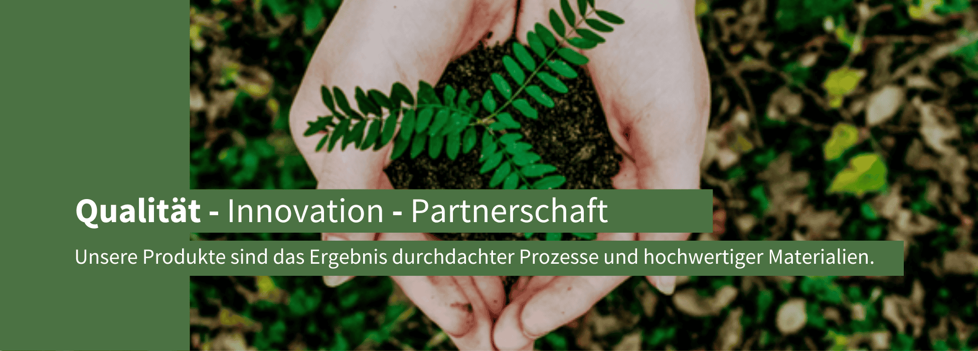 Hand mit Pflanze und Spruch